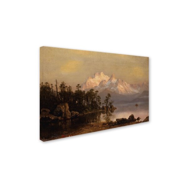 Albert Bierstadt 'Mountain Canoeing' Canvas Art,16x24